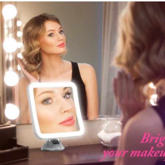 Large 10x Magnifying Lighted Makeup Mirror with Natural White LED Lights, New - Picture 1 of 7